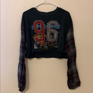 LF Furst of a Kind- crop flannel and t